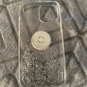 Iphone 13 pro max case clear with glitter black